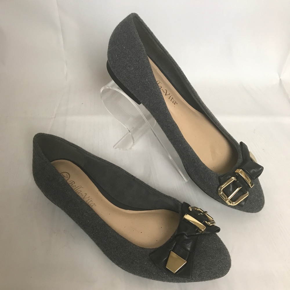 Bella Vita Ozark Gray Ballet Flats Sz 6.5 W
